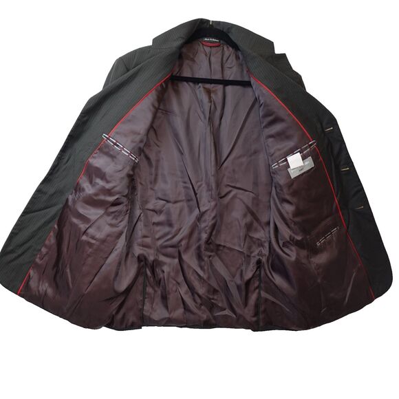 Pierre Cardin Suit Jacket Men's Size 42R 100% Wool Gray Pinstripe Lined Blazer - Picture 5 of 12